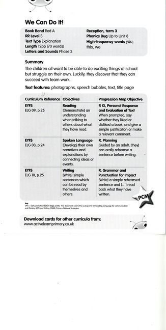 Bug Club Red A (KS1) We Can Do It! Guided Reading Card | 0:e upplagan