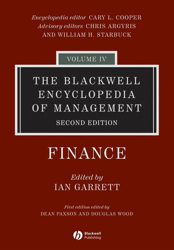 The Blackwell Encyclopedia of Management, 2nd Edition, Volume 4, Finance, 2 | 2:a upplagan