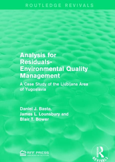 Analysis for Residuals-Environmental Quality Management | 1:a upplagan