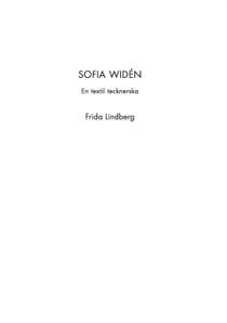 Sofia Widén: En textil tecknerska