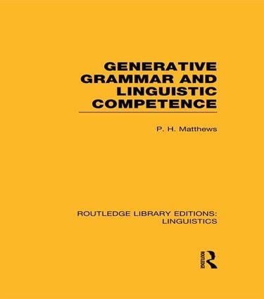 Generative Grammar and Linguistic Competence | 1:a upplagan