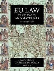 EU LAW text, cases, and materials