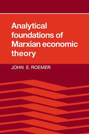 Analytical Foundations of Marxian Economic Theory | 0:e upplagan