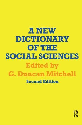 A New Dictionary of the Social Sciences | 2:a upplagan