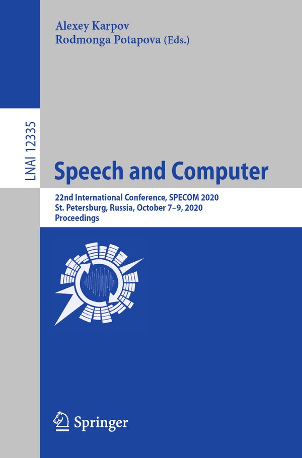 Speech and Computer | 1:a upplagan