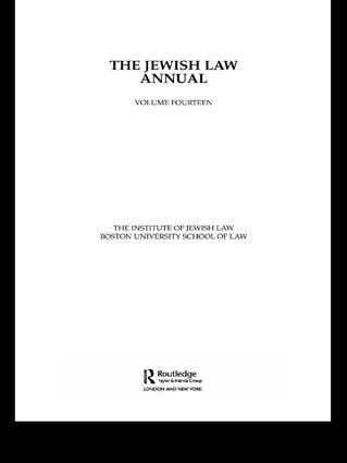 The Jewish Law Annual Volume 14 | 1:a upplagan