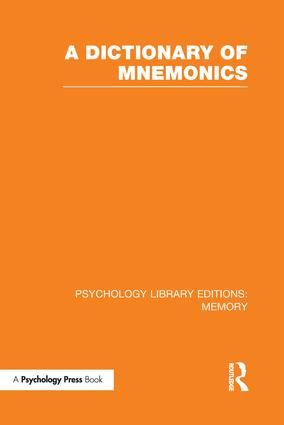 A Dictionary of Mnemonics (PLE: Memory) | 1:a upplagan