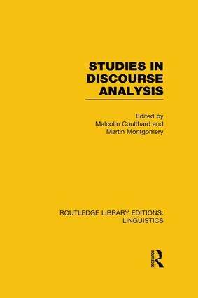 Studies in Discourse Analysis (RLE Linguistics B: Grammar) | 1:a upplagan