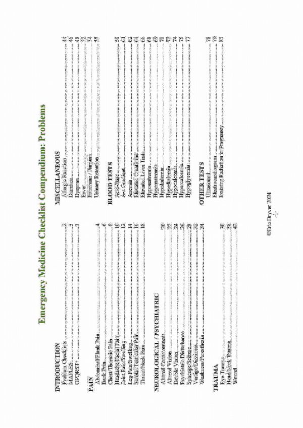 Emergency Medicine Checklist Compendium | 0:e upplagan