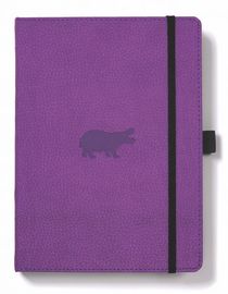 Dingbats* Wildlife A5+ Purple Hippo Notebook - Plain