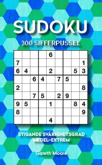 Sudoku: 300 sifferpussel stigande svårighetsgrad medel-extrem