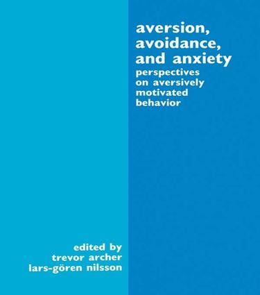 Aversion, Avoidance, and Anxiety | 1:a upplagan