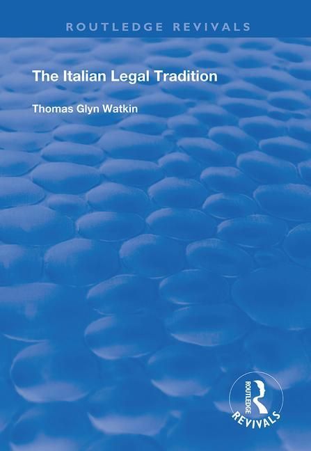 The Italian Legal Tradition | 1:a upplagan